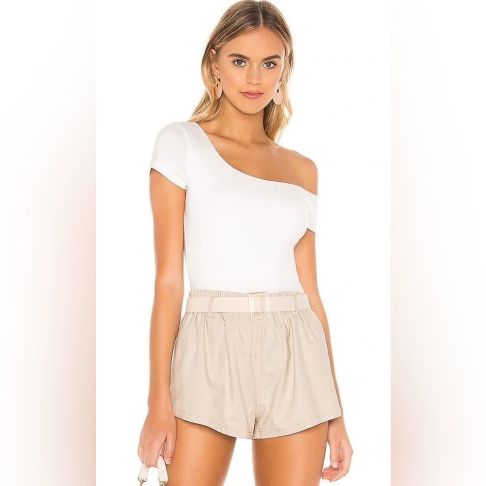 Revolve Superdown Felicia Asymmetrical Bodysuit in White